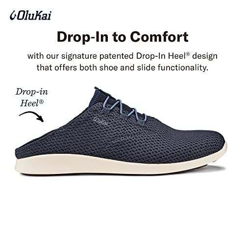 OLUKAI Alapa Li Men's Athletic Sneakers, Breathable Mesh & Moisture-Wicking Design, No Tie Laces, Lightweight & Supportive, Trench Blue/Trench Blue, 11