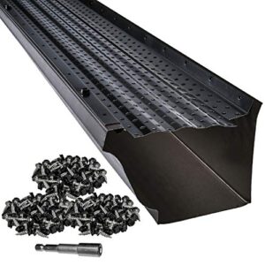 leaftek diy gutter guards | 5" x 100' of leaf protection in black | premium contractor grade 35 year aluminum covers | available in 32', 100' & 200' packages | 5 or 6 inch | made in the usa