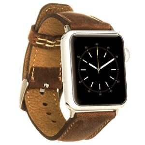 venoult iwatch series 9, ultra 2 compatible apple watch bands for man or women 49mm, 48mm, 47mm, 45mm, 44mm, 41mm, 40mm, series 9-1 dark brown genuine leather bull strap, handmade