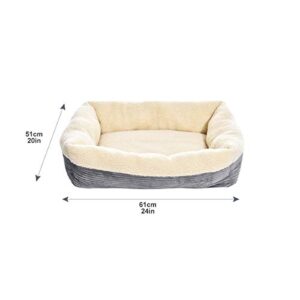 Amazon Basics 24-Inch Self Warming Pet Bed For Cat or Dog, Rectangle, Grey, 24"L x 7"W x 20"H