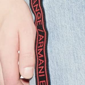 A|X ARMANI EXCHANGE Men's Five Pocket Jean with Logo, Indigo Denim, 32