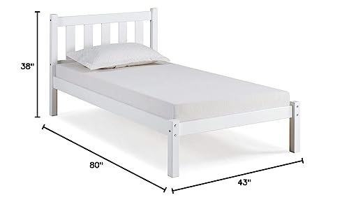 Poppy Twin Wood Platform Bed, White