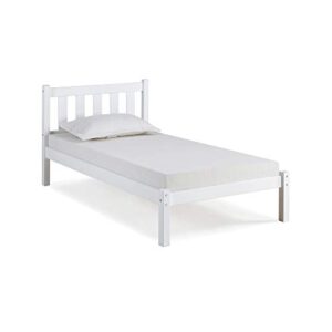 poppy twin wood platform bed, white