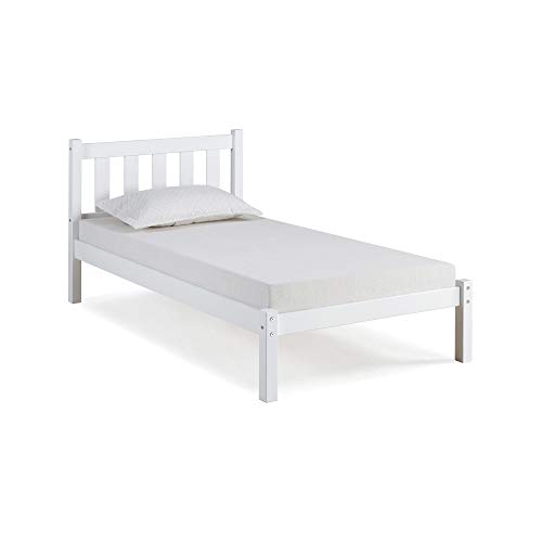 Poppy Twin Wood Platform Bed, White