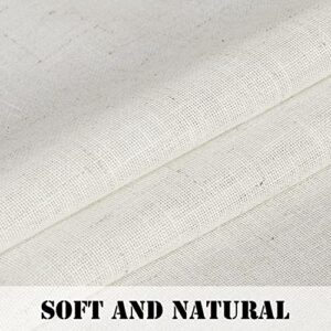 Natural Linen Curtains 108 Inches Long for Living Room 2 Panels Set Rod Pocket Draperies Neutral Earth Tone Soft Cotton Textured Semi Sheer Linen Curtains for Large Window Vertical 9 FT Tall