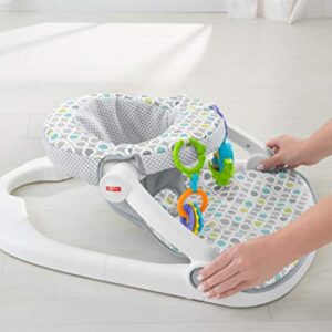 Fisher-Price Portable Baby Chair Sit-Me-Up Floor Seat With Developmental Toys & Machine Washable Seat Pad, Honeydew Drop