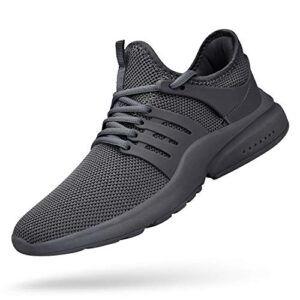 feetmat men's athletic shoes lightweight sneaker walking tennis slip on shoes wide fashion sneakers barefoot running shoes grey 12m