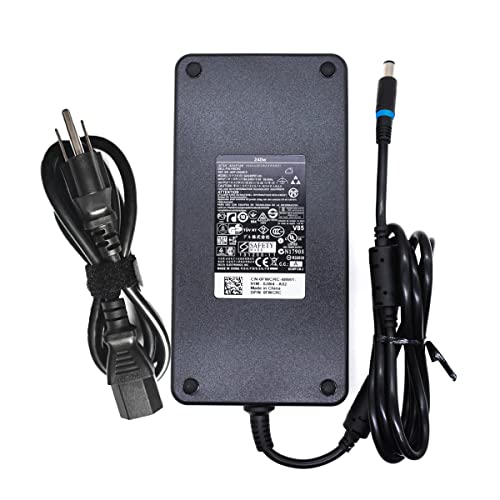 New 240W AC Charger for Dell Alienware M17 R1 R2 R3 R4 R5 M17X R2 R3 M18X Area-51m R2 G5 G7 M6400 M6500 M6600 J211H FWCRC C3MFM U896K 6RTJT Y044M Laptop Adapter Power