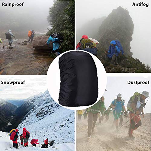 Evotopf Waterproof Backpack Rain Cover with Adjustable Anti Slip Buckle Strap & Sliver Coating Reinforced Inner Layer for Camping, Hiking, Traveling, Hunting, Biking and More, 30-40L(Black)
