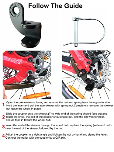 ODIER Steel Hitch for Burley Bike Trailer for Kids 12.2 MM Compatible with Burley Bee Bike Trailer and Old Models Work with Disc Brake