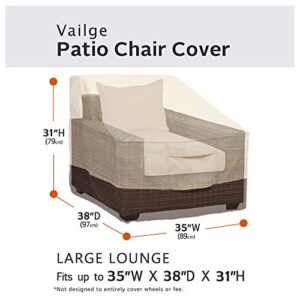 Vailge Patio Chair Covers, Lounge Deep Seat Cover, Heavy Duty and Waterproof Outdoor Lawn Patio Furniture Covers (2 Pack - Large, Beige & Brown)