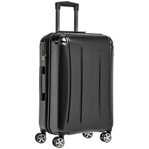 amazon basics oxford expandable spinner luggage suitcase with tsa lock - 30.1 inch, black