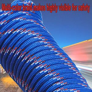 Wellmax Diamond Braid Nylon Rope, 1/2in X 50FT with Bonus 1/4in x 25FT Cord UV Resistant, High Strength and Weather Resistant