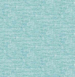 nuwallpaper nu2919 aqua poplin texture peel & stick wallpaper, blue