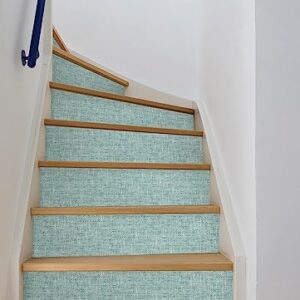 NuWallpaper NU2919 Aqua Poplin Texture Peel & Stick Wallpaper, Blue