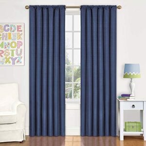 ECLIPSE Kendall Modern Blackout Thermal Rod Pocket Window Curtain for Bedroom or Living Room (1 Panel), 42" x 84", Charcoal, 1 Panel