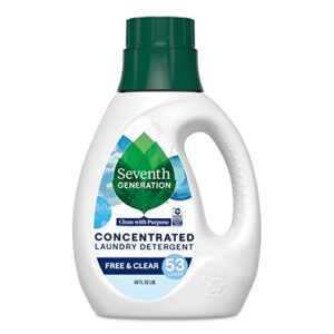 seventh generation concentrated laundry detergent liquid free & clear fragrance free 40 oz