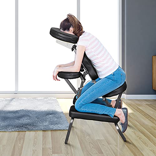 ZENY Massage Chair Portable, Tattoo Chair, 4 in Thick Foam Therapy Chair, Adjustable Spa Salon Folding Massage Chair with Face Cradle for Client, with Carring Bag