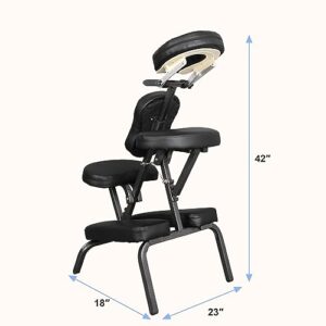 LEMY Portable Massage Chair Adjustable Lightweight Tattoo Chair High Weight Capacity Foldable Spa Chair w/Carrying Bag