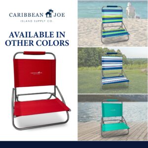 Caribbean Joe Folding Beach Chair, 1 Position Lightweight and Portable Foldable Outdoor Camping Chair, Red