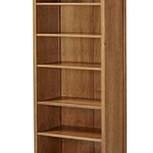 Camaflexi Shaker Style 6 Shelf Bookcase / Solid Wood / 72 inch Tall / Adjustable Shelving / Closed Back / Display Bookshelf for Living Room, Bedroom, Home and Office, Cherry