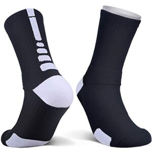 JHM mens Thick Protective Sport Cushion Elite Basketball Compression Athletic Socks, 5 Pairs Color#5, 6-13