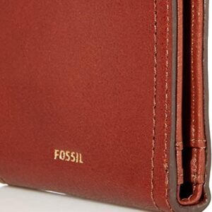 Fossil Women's Logan Leather Wallet RFID Blocking Small Bifold, Brown (Model: SL7829200)