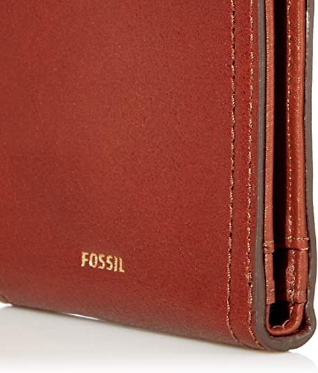 Fossil Women's Logan Leather Wallet RFID Blocking Small Bifold, Brown (Model: SL7829200)