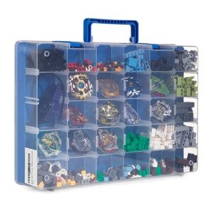 bins & things toy storage, toy organizer and storage with 30 compartments - toy box display case compatible with hot wheels, lego, lol surprise, matchbox, barbie - hot wheels organizer, lego storage
