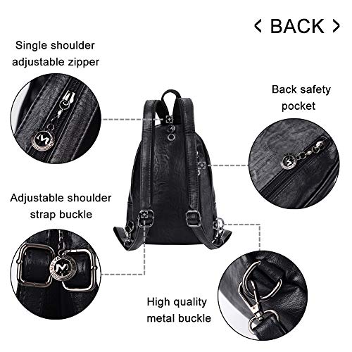 FANCELINE Small Backpack Purse for Women Fashion PU Leather Backpack Convertible Ladies Sling Bag