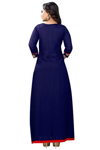 ziya Rayon Long Women Dress Printed Kurti Women Formal & Party Wear 96 (40), Blue