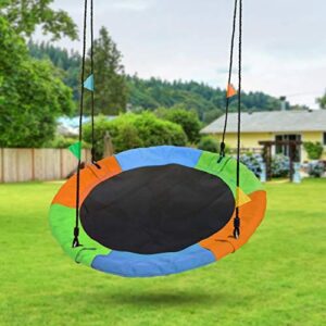 Sorbus 24" Saucer Tree Swing for Kids- 220lbs Outdoor Swing Fun- Tree Glider Therapy Swing-Durable Multi-Strand Adjustable Ropes Swing Seat- Trampoline Net Swing for Indoor/Outdoor, Accessory Included