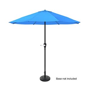 Pure Garden 9 Foot Aluminum Patio Umbrella with Auto Crank - Brilliant Blue