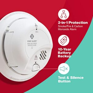 FIRST ALERT SC9120B Combination Alarm with Adapter Plugs for Easy Replacement