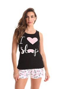 just love women sleepwear short sets woman pajamas 6322-10381-blk-2x