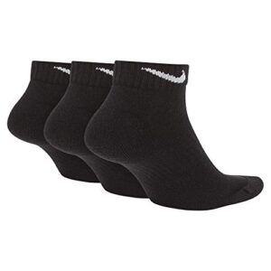 Nike Everyday Cushion Low Training Socks (3 Pair), Men's & Women's Athletic Low Cut Socks with Sweat-Wicking Technology, Black/White, X-Large