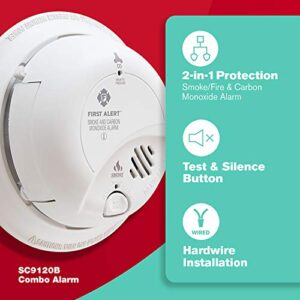 FIRST ALERT BRK SC9120B Hardwired Smoke and Carbon Monoxide Detector with Battery Backup | Standard Home Fire Extinguisher, HOME1