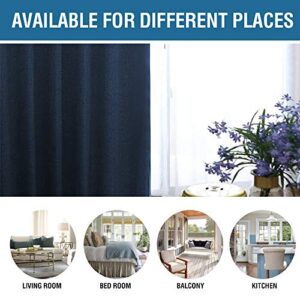 H.VERSAILTEX 100% Blackout Curtains for Bedroom Thermal Insulated Linen Textured Curtains Heat and Full Light Blocking Drapes Living Room Curtains 2 Panel Sets, 52x108 - Inch, Navy Blue