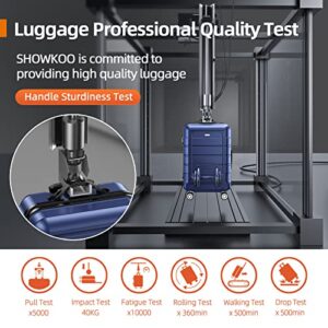 SHOWKOO Luggage Sets Expandable PC+ABS Durable Suitcase Double Wheels TSA Lock 3pcs Blue