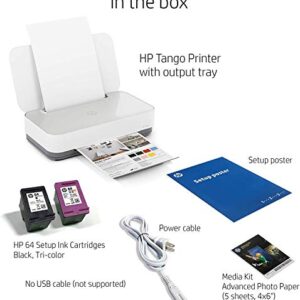 HP Tango Smart Wireless Printer – Mobile Remote Print, Scan, Copy, HP Instant Ink, Works with Alexa(2RY54A),White