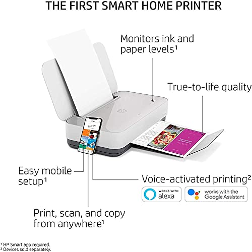 HP Tango Smart Wireless Printer – Mobile Remote Print, Scan, Copy, HP Instant Ink, Works with Alexa(2RY54A),White