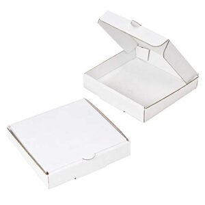 Chica and Jo 5" White Mini Pizza Boxes (8 Pack) Brand - Square Flat Cardboard Boxes 5" x 5" x 1" (8) Made in USA