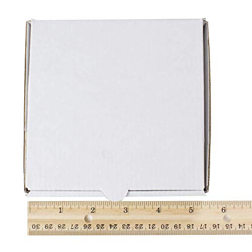 Chica and Jo 5" White Mini Pizza Boxes (8 Pack) Brand - Square Flat Cardboard Boxes 5" x 5" x 1" (8) Made in USA