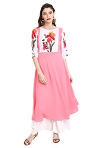 janasya indian women's tunic tops crepe kurti for women(xxx-large) pink