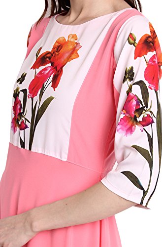 Janasya Indian Women's Tunic Tops Crepe Kurti for Women(XXX-Large) Pink