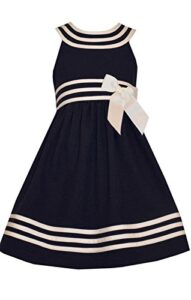 bonnie jean special occasion big girls dress (navy, 16 1/2)