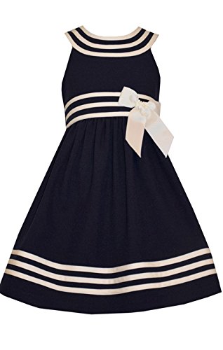 Bonnie Jean Special Occasion Big Girls Dress (Navy, 16 1/2)