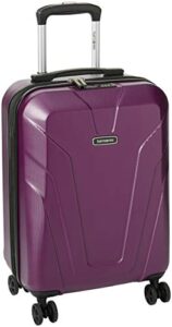 samsonite frontier spinner ladies small purple polycarbonate luggage bag tsa approved q12050001