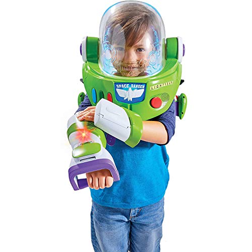 Disney Pixar Toy Story 4 Buzz Lightyear Toy Astronaut Helmet for Role-play Movie Action with Jetpack, Lights, Authentic Phrases and Sounds [Amazon Exclusive], Multi