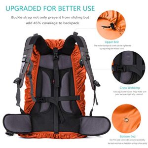 WSZCML Backpack Rain Cover, Upgraded Adjustable Waterproof Backpack Cover (10-90l) (Orange, S (for 10L-25L Backpack))